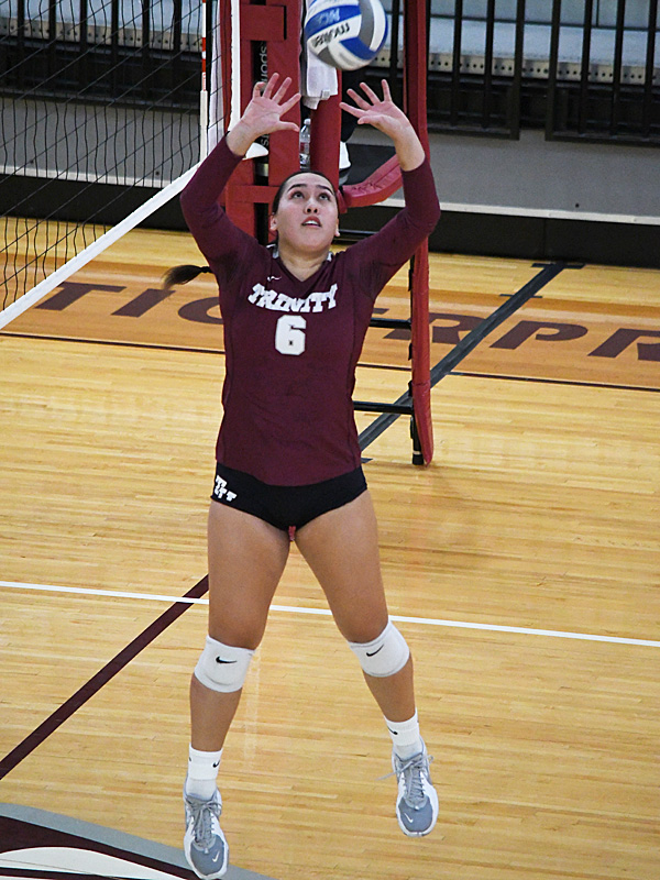 Marisa Amarino. Trinity volleyball beat Austin College 3-0 (25-15, 25-9, 25-17) on Friday, Oct. 21, 2022, at Trinity's Bell Center. - photo by Joe Alexander