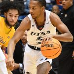 DJ Richards playing for the UTSA men's basketball team against Bethune-Cookman on Dec. 18, 2022, at the Convocation Center. - photo by Joe Alexander