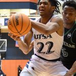 Christian Tucker of UTSA men's basketball playing against North Texas on Dec. 22, 2022, at the Convocation Center. - photo by Joe Alexander