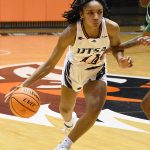 Sidney Love of UTSA women's basketball playing against North Texas on Jan. 26, 2023, at the Convocation Center. - photo by Joe Alexander