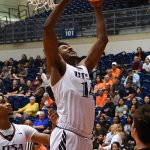 Massal Diouf of UTSA men's basketball playing against Trinity on Nov. 7, 2022, at the Convocation Center. - photo by Joe Alexander