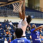Massal Diouf of UTSA men's basketball playing against Middle Tennessee on Jan. 5, 2023, at the Convocation Center. - photo by Joe Alexander