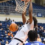 Massal Diouf of UTSA men's basketball playing against Middle Tennessee on Jan. 5, 2023, at the Convocation Center. - photo by Joe Alexander