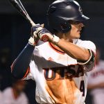 Tye Odom. UTSA scored the winning run in the bottom of the eighth inning to beat Incarnate Word 2-1 in non-conference baseball on Wednesday, March 1, 2023. - photo by Joe Alexander