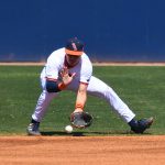 Leyton Barry playing second base against Utah on Sunday, March 5, 2023 at Roadrunner Field. - photo by Joe Alexander