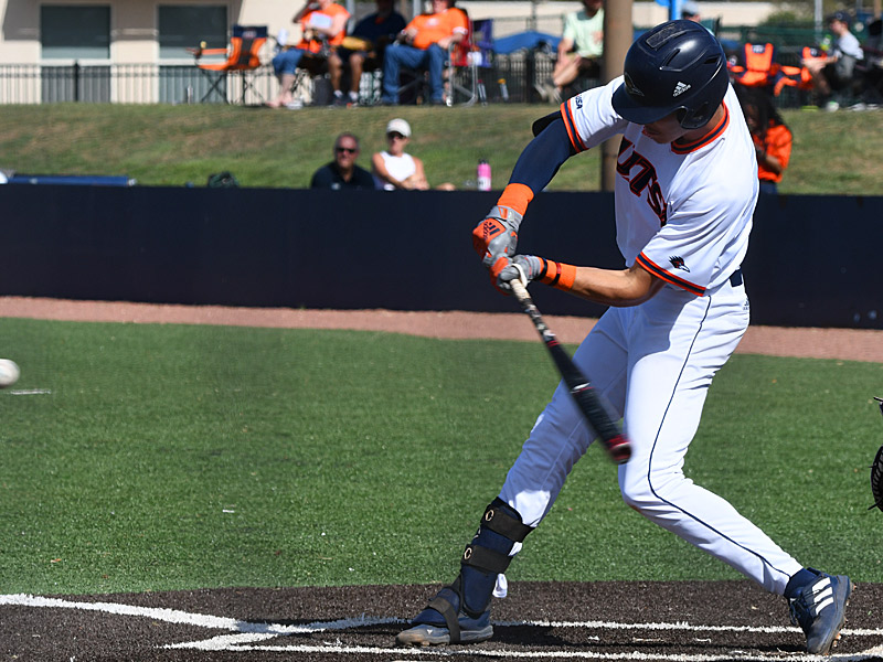 UTSA's Leyton Barry hit a three-run double in the sixth inning in a 14-3 victory over Utah on Sunday, March 5, 2023. - photo by Joe Alexander