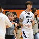 Jacob Germany on Senior Night as UTSA beat Charlotte 78-73 in Conference USA men's basketball on Thursday, March 2, 2023, at the Convocation Center. - Photo by Joe Alexander