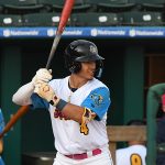 Evan Mendoza. The San Antonio Missions recorded a 9-4 exhibition victory over the Acereros de Monclova of the Mexican league on Saturday, April 1, 2023, at Wolff Stadium. - photo by Joe Alexander