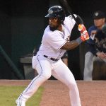 San Antonio Missions outfielder Daniel Johnson in Missions' 4-0 victory over the Frisco RoughRiders on Tuesday, April 11, 2023, at Wolff Stadium. - photo by Joe Alexander