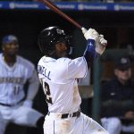 San Antonio Missions outfielder Korry Howell in Missions' 4-0 victory over the Frisco RoughRiders on Tuesday, April 11, 2023, at Wolff Stadium. - photo by Joe Alexander