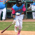 Korry Howell playing for the San Antonio Missions in an exhibition game against Monclova of the Mexican league on Sunday, April 2, 2023, at Wolff Stadium. - photo by Joe Alexander