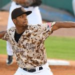 Edwuin Bencomo was the first reliever out of the Missions' bullpen on Wednesday. The San Antonio Missions lost to the Frisco RoughRiders 7-1 on Wednesday, April 12, 2023, at Wolff Stadium. - photo by Joe Alexander