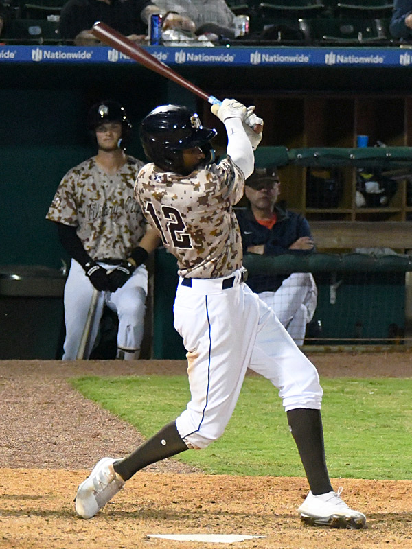 Korry Howell had two hits Wednesday. The San Antonio Missions lost to the Frisco RoughRiders 7-1 on Wednesday, April 12, 2023, at Wolff Stadium. - photo by Joe Alexander