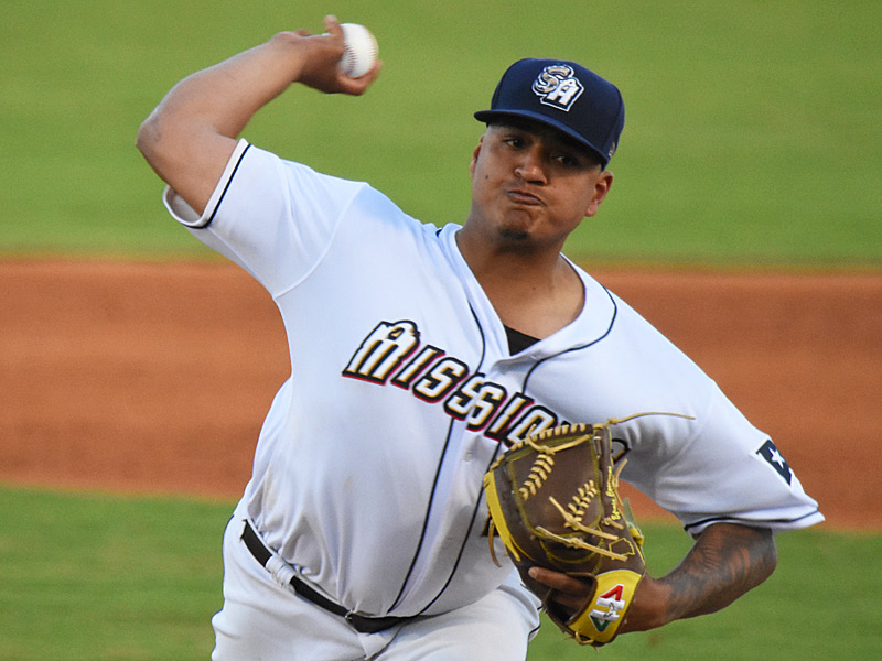 Missions starter Efrain Contreras left the game with a 7-0 lead after pitching five no-hit innings. The Northwest Arkansas Naturals beat the San Antonio Missions 11-10 in 12 innings on Saturday, April 29, 2023, at Wolff Stadium. - photo by Joe Alexander