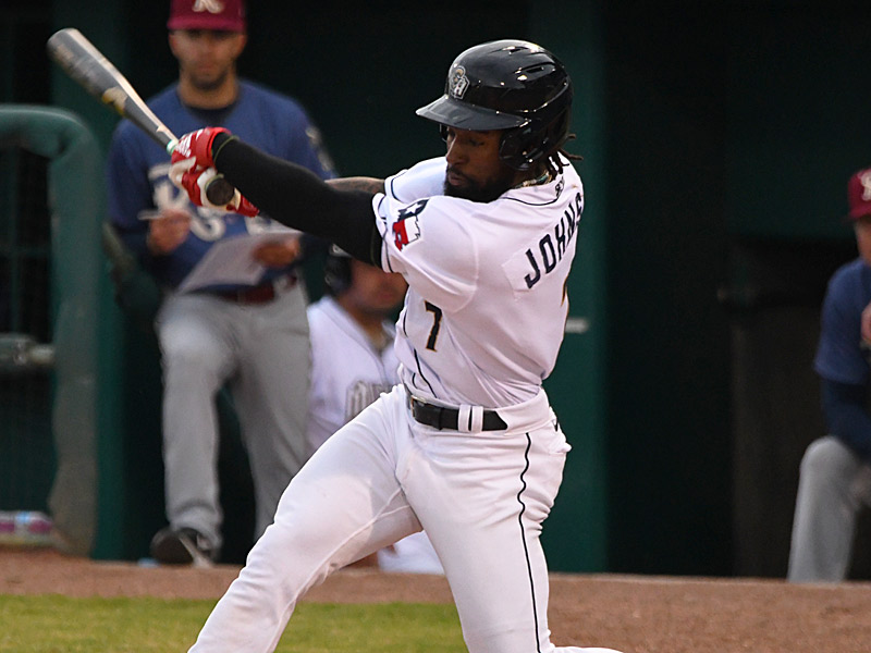Daniel Johnson was the only batter in the top half of the Missions' order with a hit. The Frisco RoughRiders beat the San Antonio Missions 7-0 on Friday, April 14, 2023, at Wolff Stadium. - photo by Joe Alexander