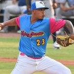 Starter Efrain Contreras pitched six innings and got the win. The San Antonio Missions beat the Corpus Christi Hooks 3-1 on Thursday, May 11, 2023, at Wolff Stadium. - photo by Joe Alexander