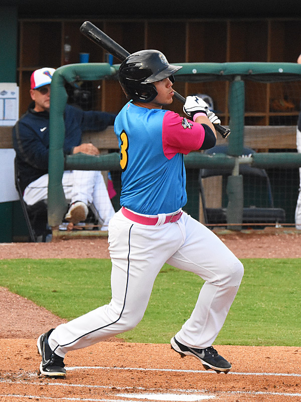 Ripken Reyes tripled in the first inning and scored the first run of the game on a wild pitch. The San Antonio Missions beat the Corpus Christi Hooks 3-1 on Thursday, May 11, 2023, at Wolff Stadium. - photo by Joe Alexander