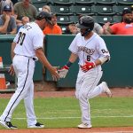 Connor Hollis hit his first home run of the season. The San Antonio Missions beat the Corpus Christi Hooks 4-3 in the first game of a doubleheader on Saturday, May 13, 2023, at Wolff Stadium. - photo by Joe Alexander