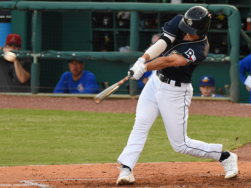 Cole Cummings produced an RBI single in his first Double-A at-bat in his Missions debut. The San Antonio Missions beat the Amarillo Sod Poodles 4-3 on Wednesday, April 24, 2023, at Wolff Stadium. - photo by Joe Alexander