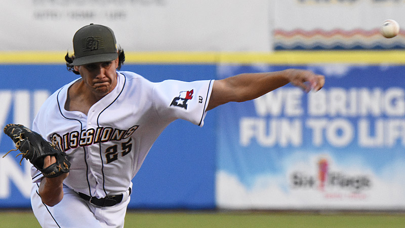 Jackson Wolf pitched six innings and allowed one run to get the win. The San Antonio Missions beat the Amarillo Sod Poodles 8-2 on Friday, May 26, 2023, at Wolff Stadium. - photo by Joe Alexander 