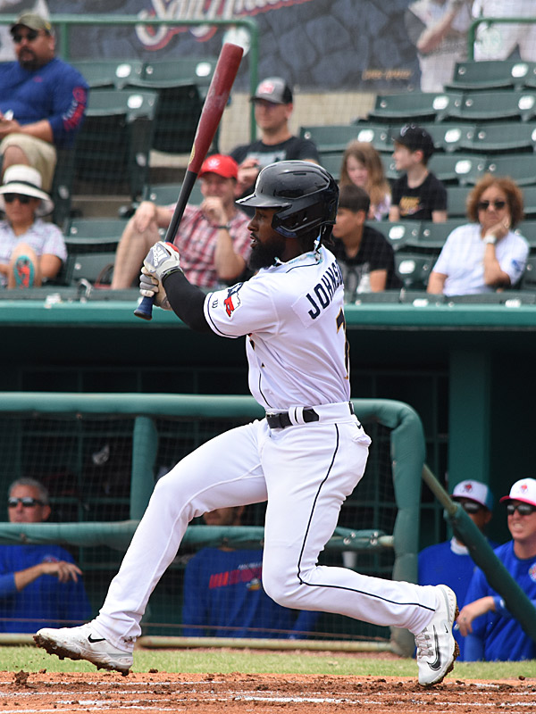 Missions outfielder Daniel Johnson had three hits on Sunday. The Amarillo Sod Poodles beat the San Antonio Missions 9-3 on Sunday, May 28, 2023, at Wolff Stadium. - photo by Joe Alexander