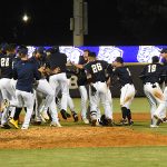 The Missions celebrate after Tirso Ornelas' walk-off double. The San Antonio Missions beat the Wichita Wind Surge 6-5 on Tuesday, June 6, 2023, at Wolff Stadium. - photo by Joe Alexander