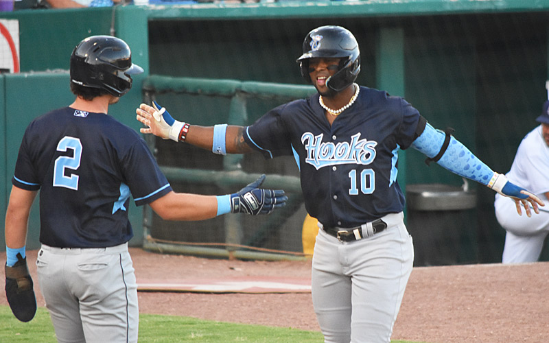 Former Missions infielder Luis Aviles Jr. hit his 12th home run of the season. The Corpus Christi Hooks beat the San Antonio Missions 8-1 on Friday, July 28, 2023, at Wolff Stadium. - photo by Joe Alexander
