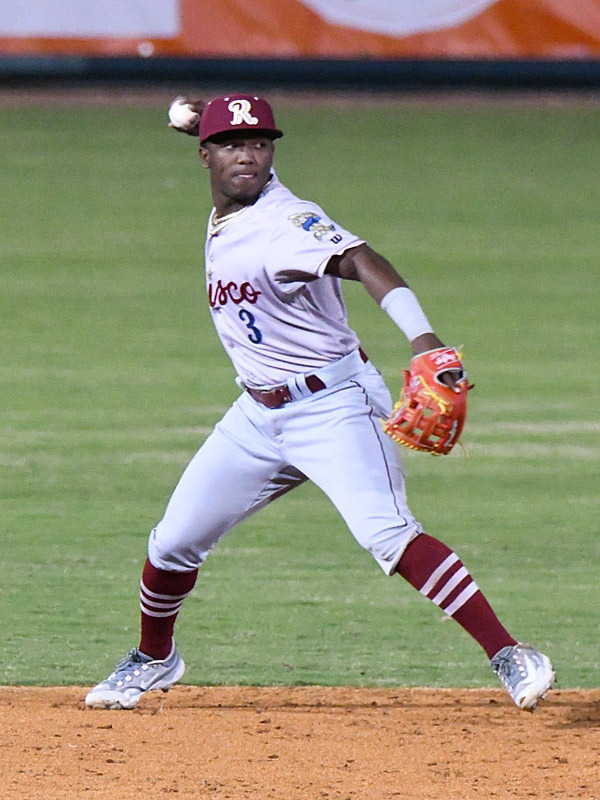 The Frisco Rough Riders' Luisangel Acuna, who has been traded to the New York mets in the Max Scherzer deal, playing against the San Antonio Missions on April 13, 2023, at Wolff Stadium. - photo by Joe Alexander