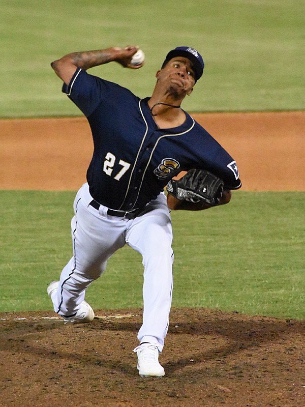 Jairo Iriate made his Double-A debut and pitched two scorless innings in relief. The Northwest Arkansas Naturals beat the San Antonio Missions 4-1 on Saturday, July 15, 2023, at Wolff Stadium. - photo by Joe Alexander