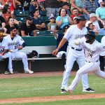 Juan Fernandez hit an inside-the-park home run in the third inning. The Frisco RoughRiders beat the San Antonio Missions 11-3 on Monday, July 3, 2023, at Wolff Stadium. - photo by Joe Alexander