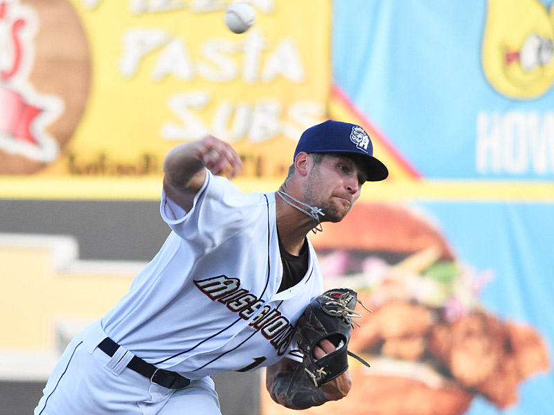 Missions starter Gabe Mosser held the RockHounds scoreless for five innings. The Midland RockHounds beat the San Antonio Missions 6-2 on Tuesday, Aug. 15, 2023, at Wolff Stadium. - photo by Joe Alexander