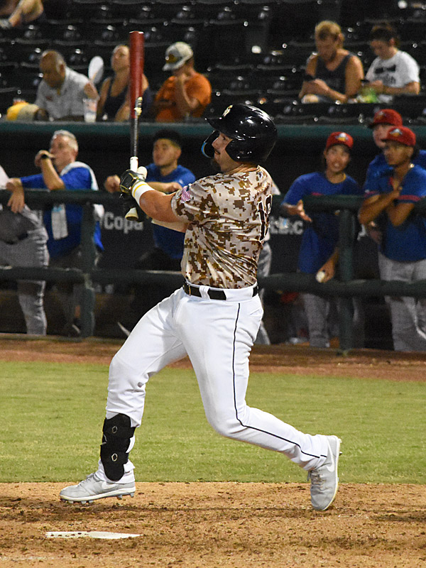 Nathan Martorella's RBI double was in fourth hit in two games since joining the Missions. The San Antonio Missions beat the Amarillo Sod Poodles 4-2 on Wednesday, Aug. 23, 2023, at Wolff Stadium. - photo by Joe Alexander