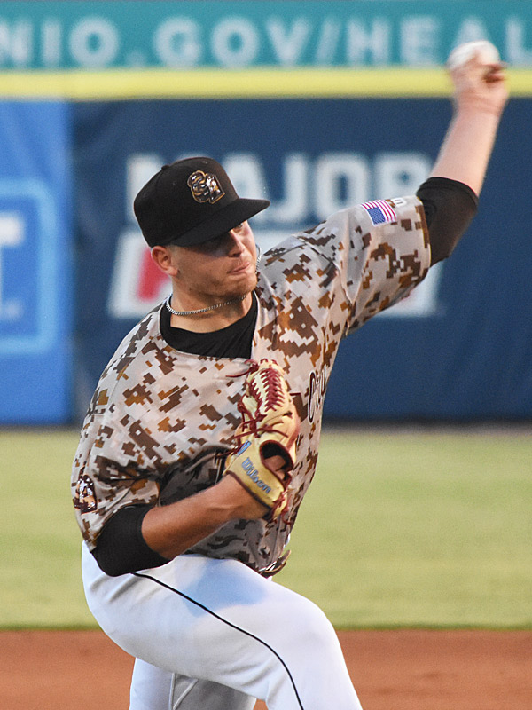 Missions starting pitcher Robbie Snelling made his Double-A debut. The San Antonio Missions beat the Amarillo Sod Poodles 4-2 on Wednesday, Aug. 23, 2023, at Wolff Stadium. - photo by Joe Alexander