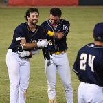 Graham Pauley hit a walk-off single in the bottom of the 10th inning to drive in Ripken Reyes with the winning run in the San Antonio Missions' 6-5 victory over the Amarillo Sod Poodles on Saturday, Aug. 26, 2023, at Wolff Stadium. - photo by Joe Alexander