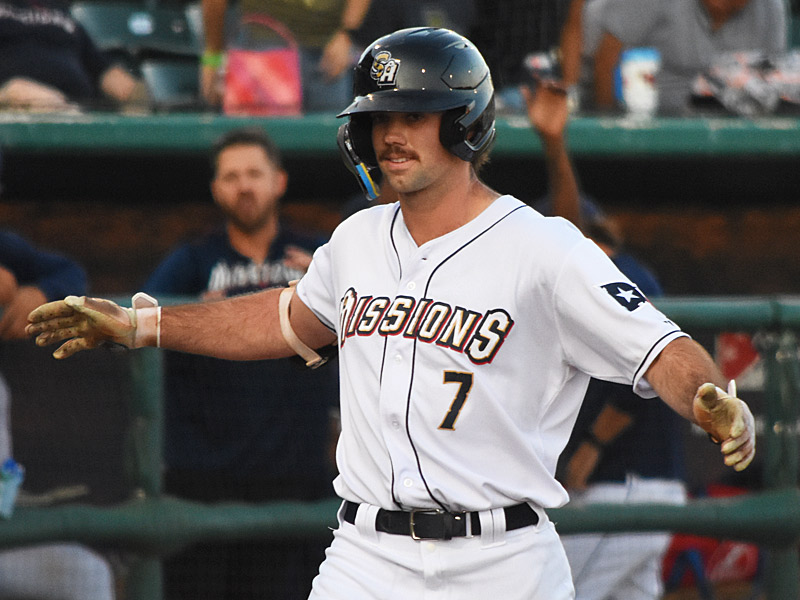 Graham Pauley hit a first-inning home run. The San Antonio Missions beat the Springfield Cardinals 4-3 on Tuesday, Sept. 12, 2023, at Wolff Stadium. - photo by Joe Alexander