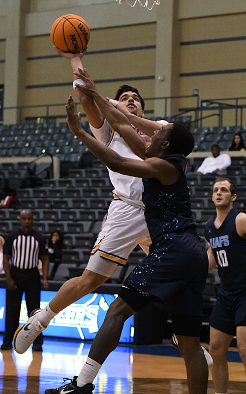 Diego Gonzalez. The St. Mary's men's basketball team rolled to a 90-57 victory over Arkansas-Fort Smith on Thursday, Jan. 18, 2024, at Greehey Arena. - photo by Joe Alexander