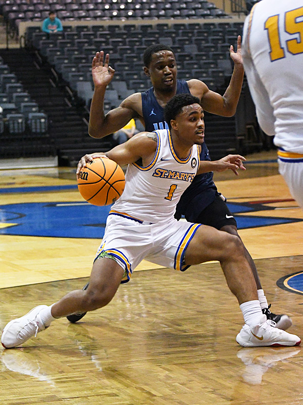 Keith Dinwiddie. The St. Mary's men's basketball team rolled to a 90-57 victory over Arkansas-Fort Smith on Thursday, Jan. 18, 2024, at Greehey Arena. - photo by Joe Alexander