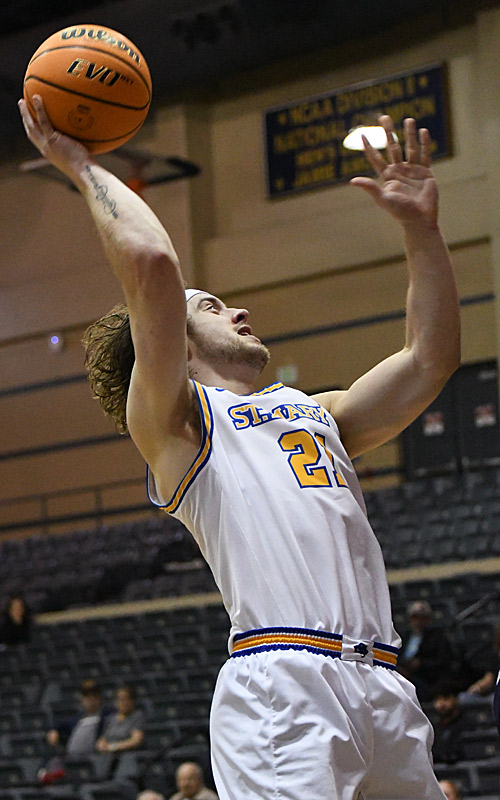 Lachlan Bofinger. The St. Mary's men's basketball team rolled to a 90-57 victory over Arkansas-Fort Smith on Thursday, Jan. 18, 2024, at Greehey Arena. - photo by Joe Alexander