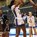 Teanna Huggins. St. Mary's women's basketball beat Arkansas-Fort Smith 59-57 on Thursday, Jan. 18, 2024, at Greehey Arena. - photo by Joe Alexander