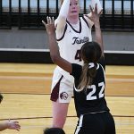 Natalie Greenwood. rinity women's basketball beat St. Thomas 83-39 an SCAC game on Friday, Jan. 12, 2024, at Calgaard Gym. - photo by Joe Alexander
