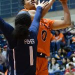 UTSA's Elyssa Coleman playing against Rice in American Athletic Conference women's basketball on March 5, 2024, at the Convocation Center. - photo by Joe Alexander