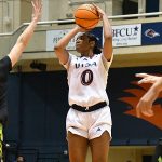 UTSA's Elyssa Coleman playing against South Florida in American Athletic Conference women's basketball on Jan. 16, 2024, at the Convocation Center. - photo by Joe Alexander