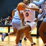 UTSA's Elyssa Coleman playing against Tulane in American Athletic Conference women's basketball on Feb. 4, 2024, at the Convocation Center. - photo by Joe Alexander