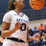 UTSA's Elyssa Coleman playing against Tulane in American Athletic Conference women's basketball on Feb. 4, 2024, at the Convocation Center. - photo by Joe Alexander