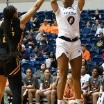 UTSA's Elyssa Coleman playing against Wichita State in American Athletic Conference women's basketball on Jan. 6, 2024, at the Convocation Center. - photo by Joe Alexander