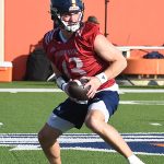 Owen McCown at UTSA spring practice in March, 2025. - photo by Joe Alexander