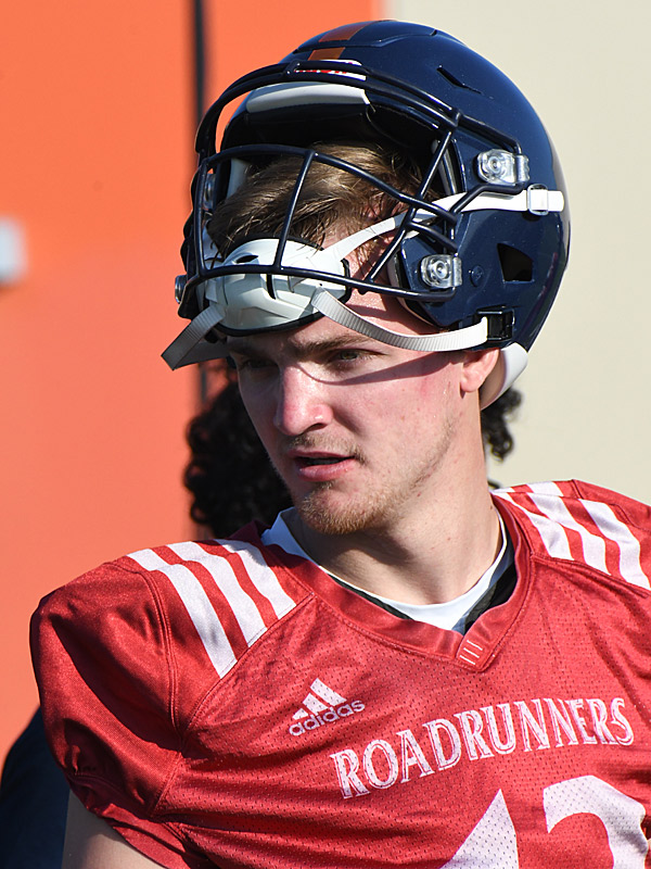 Owen McCown at UTSA spring practice in March, 2025. - photo by Joe Alexander