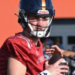 Owen McCown at UTSA spring practice in March, 2025. - photo by Joe Alexander