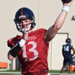 Owen McCown at UTSA spring practice in March, 2025. - photo by Joe Alexander
