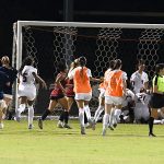 UTSA goaltender Jasmine Kessler made a save on a penalty kick with one second left on the game clock in the Roadrunners' 1-0 victory over Lamar on Sunday at Park West Athletics Complex. - photo by Joe Alexander